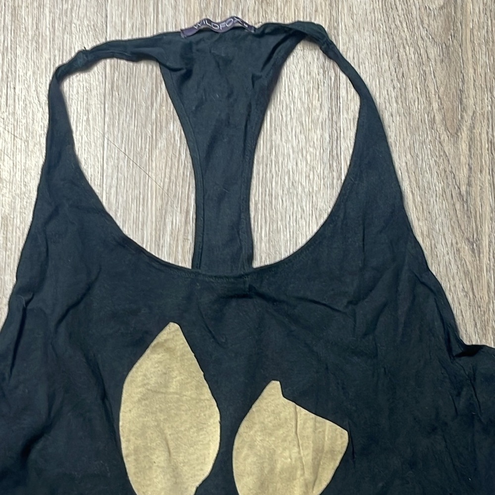 Wild Fox Racer Back Black Tank Top Multiple Sizes - Picture 5 of 10